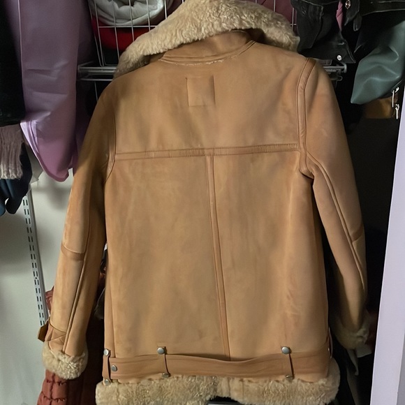 Avec Les Filles Bonded Faux Shearling Biker Jacket - Picture 3 of 4